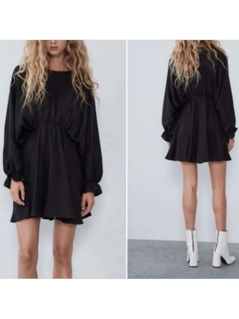 ZARA Gathered Dolman Sleeve Dress Size Medium